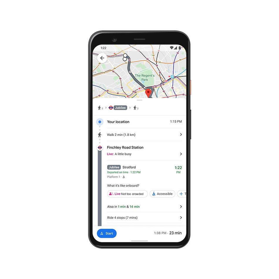 google haritalar toplu taşıma doluluk oranı