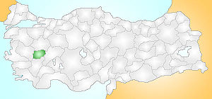 Türkiye haritası üzerinde Uşak