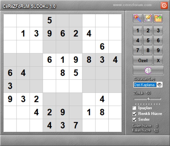 Çerezforum Sudoku oyunu