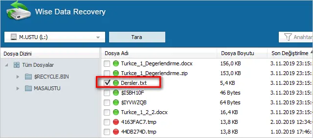 Wise Data Recovery ile veri kurtarma