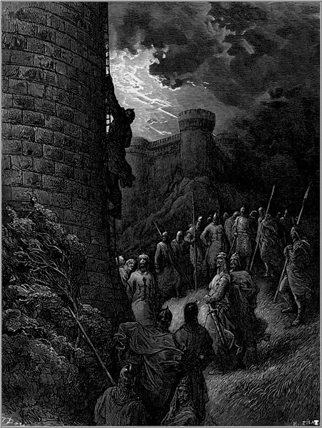 451px-Gustave_dore_crusades_bohemond_alone_mounts_the_rampart_of_antioch.jpg