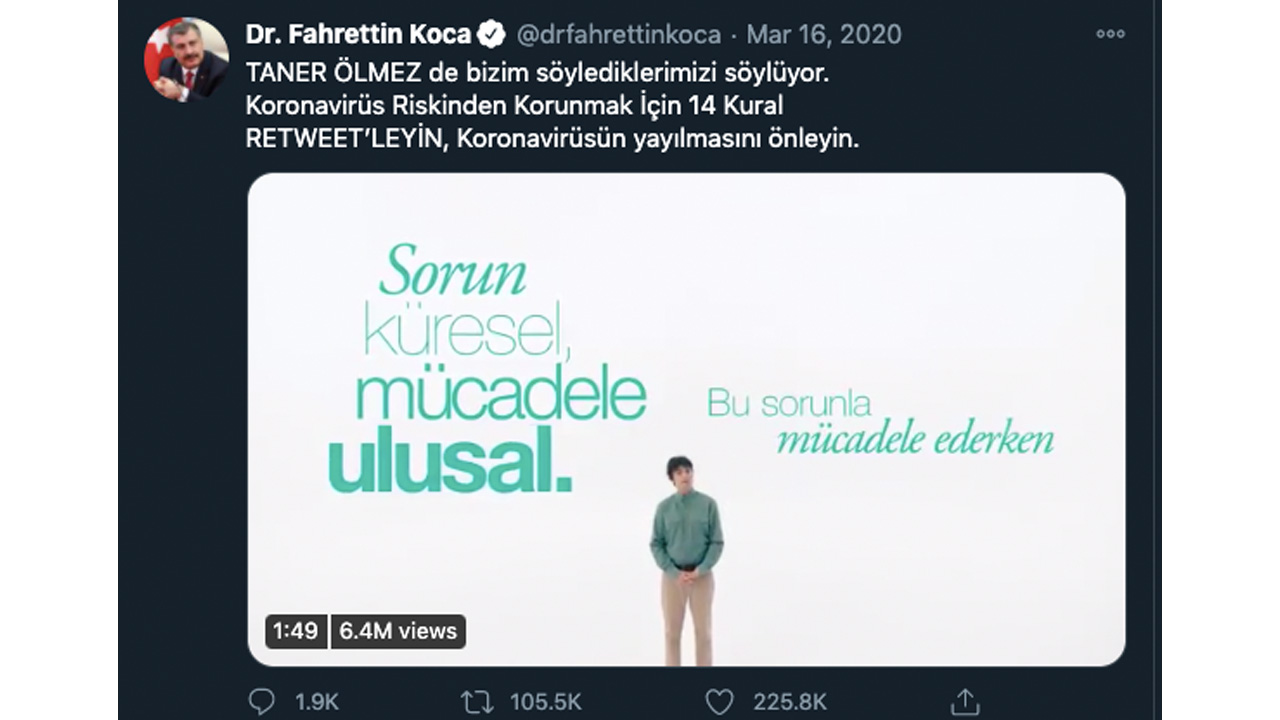 Fahrettin Koca tweet